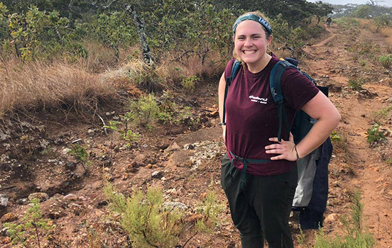 Student on a hike in Malawi