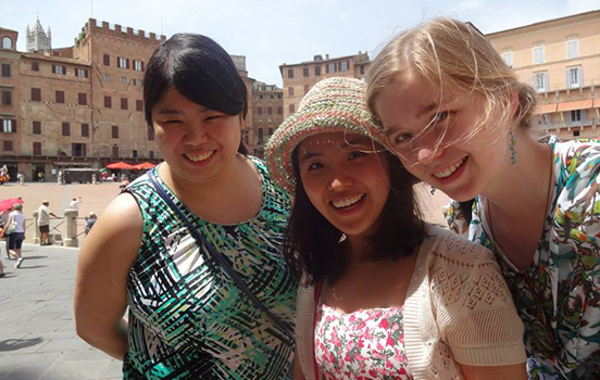 Three students in Florence, Italy