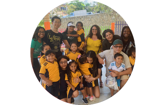 Students with children at local orphanage in Mexico